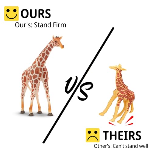 TOYMANY 4 Stück Giraffen Familie Tiere-Figuren Set Safari Spielfiguren Realistische Giraffen Spielzeug Dschungeltier-Figuren Tierfigur Plastiktiere Zoo Dschungel Wald Wild, zum Spielen oder als Deko