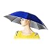 TKmell 26" Folding Diameter Elastic Band Fishing Headwear Umbrella Hat Dark Blue