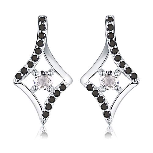 Boucles d'oreilles spinelle noir 1.4g en argent 925 pour mariage