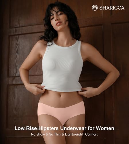 Image of SHARICCA Womens Seamless Underwear Nuage No Show Hipster Panties 5 Pack