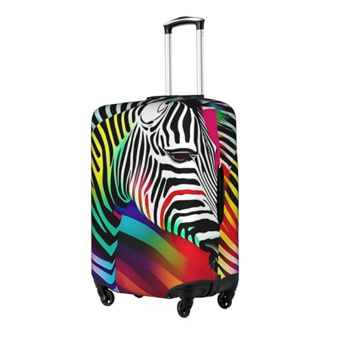 Colorful Rainbow Zebra print Anti-scratch Luggage Cover, Luggage Protective Case, Washable Luggage Cover2