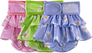 TIANHAO Washable Dog Nappies, 3 Pack Super Absorbent Dog Period Pants Dog Diapers Female, Adjustable Pet Sanitary Panties Dog Heat Pants in Season for Small Medium Large Dogs (XS), purple