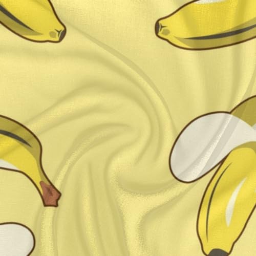 KOBLEN Banana Fruit Pattern Silk Scarf 23.6x23.6 Inch Square Neck Scarf for Women Breathable Lightweight Neckerchief Silk Head Scarf Hair Wrap3