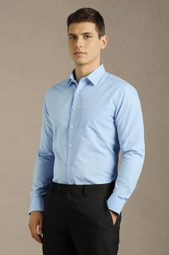 Image of Louis Philippe Men's Slim Fit Easy to Iron Everyday wear Premium Cotton Full Sleeve Textured Formal Shirt