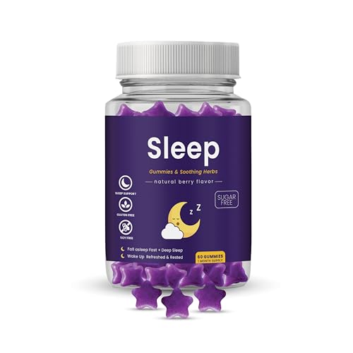 Sugar Free Sleep Gummies x 60 | High Strength Natural Sources Fast Absorbing | Helps Switch Off from Repetitive Thoughts | Vegan Friendly | Gluten-Free | Chewable | Vital Blue