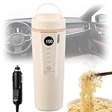 VIGOUROUS 車載電気ケトル【2026年/12Vシガーライターで湯沸かし】車用ポット 12V車用 316Lステンレ 500ml 40℃/55℃/80℃/100℃ カー用 湯沸し器 湯ボルト 電気ポット 車中泊 LEDディスプレイ 加熱/保温/お湯/お茶/コーヒー/ミルク 車中泊 トラベル 通勤 ベージュ