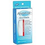 Dental Floss for Optimal Teeth Flossing vs Traditional Flossing, Pre-Cut Floss Threaders for Flossing with Built-in Soft Proxy Brush and Stiff Threader, 1 Pack of 3-in-1 Dental Floss by ProxySoft