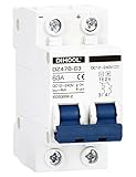 DIHOOL DIN Rail Mount Miniature Circuit Breaker 63 Amp 2 Pole AC 110V Low Voltage Disconnect Switch