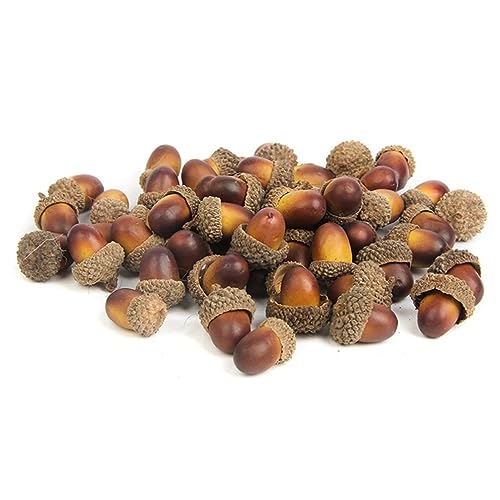BESPORTBLE 60Pcs Artificial Acorns Fake Acorns with Acorn Cap Simulation Small Acorn for DIY Craft for Christmas Decoration Home House Kitchen Decor