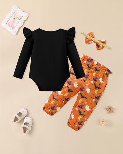Baby Girl Clothes Newborn Infant Cotton Ruffle Romper+ Floral Pants + Headband Sets Fall Winter Outfits2