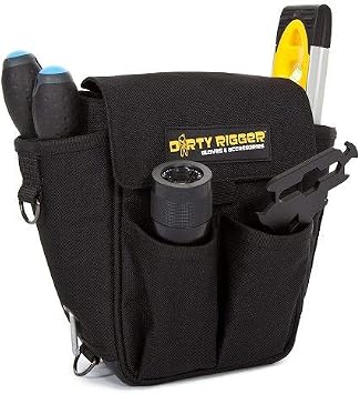 Dirty Rigger Tech Pouch V2 Tool Bag with Rugged Extra Strong Nylon Pockets - Black