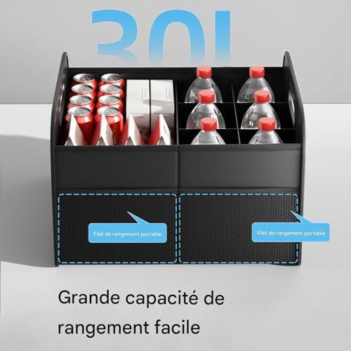 Boîte de stockage pour coffre de voiture pliable multi-compartiments 30L