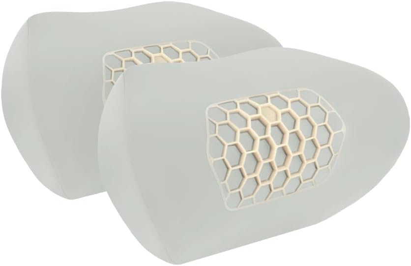 Jowua One Car Neck Pillow for Tesla Model 3 / Y/S/X, TPE + Slow-Rebound Memory Foam, The Adjustable Strap Hidden Zipper Design Easy Removable Pillowcase for All Season - Lunar White