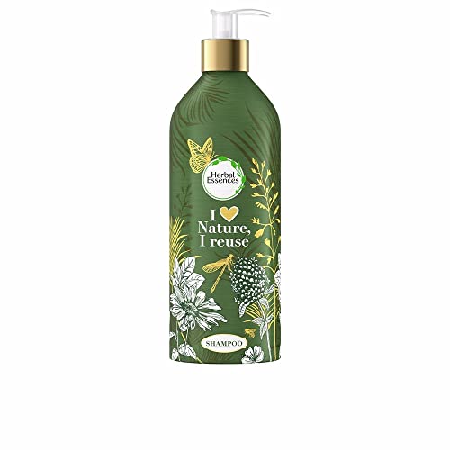 Herbal Essence Shampoo with Moroccan Argan Oil, Refillable Aluminium Bottle, Pump Dispenser, Hair Care Argan Oil, Hair Care Shine, Hair Care Dry Hair, Argan Oil Hair, Argan Oil, 430 ml