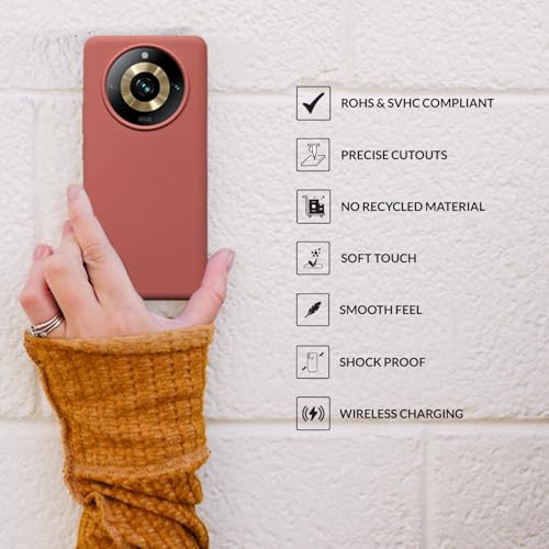 Image of SPRIG Compatible with Realme 11 Pro Premium SilkTone (Liquid Silicone) Back Cover Drop Tested Shock Proof Mobile Case for Men, Women, Boys and Girls with Camera Protection (Dark Brown)