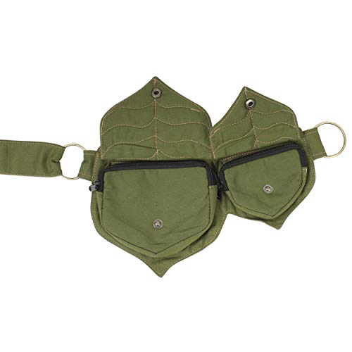 Image of Cotton two Leaf Pocket Waist Belt-Sage