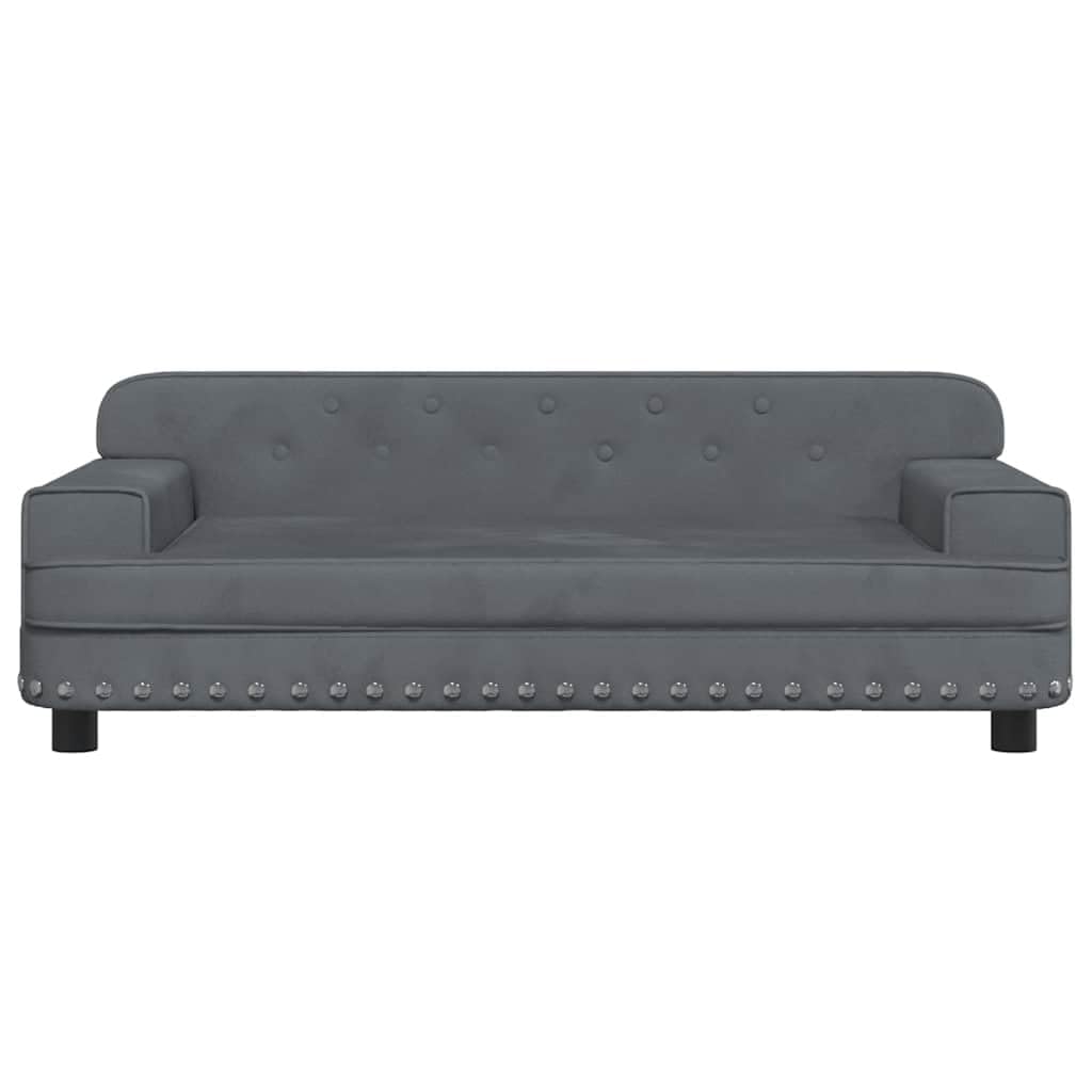 vidaXL Cama para Perro de Terciopelo Gris Oscuro 90x53x30 cm, Sofá para Mascota