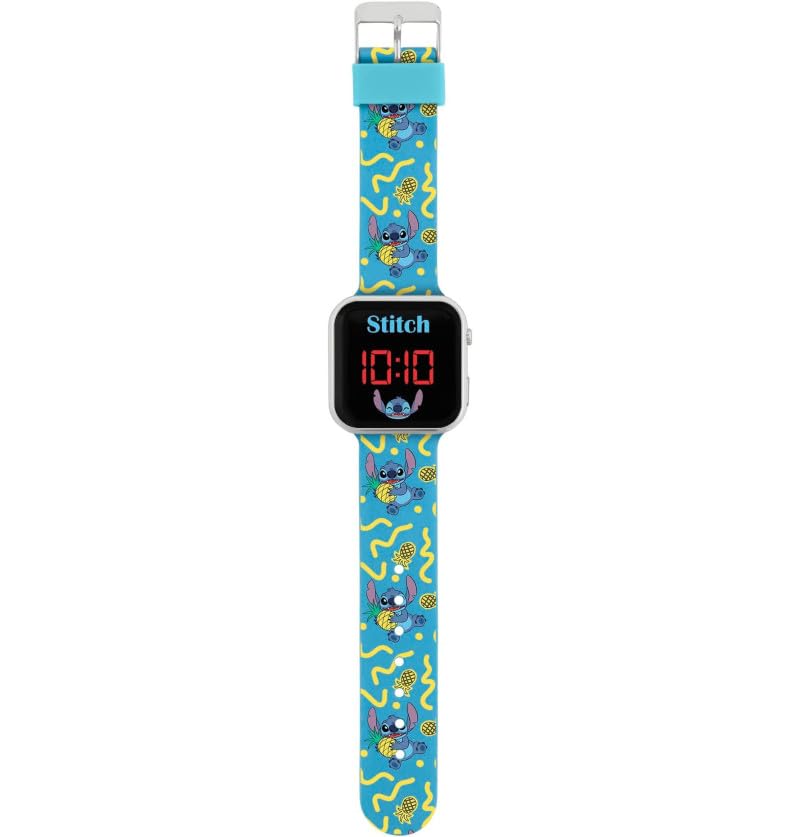 Montre numérique LED Stitch cadeau anniversaire enfant Rocco Giocattoli LAS4038 avec écran bleu