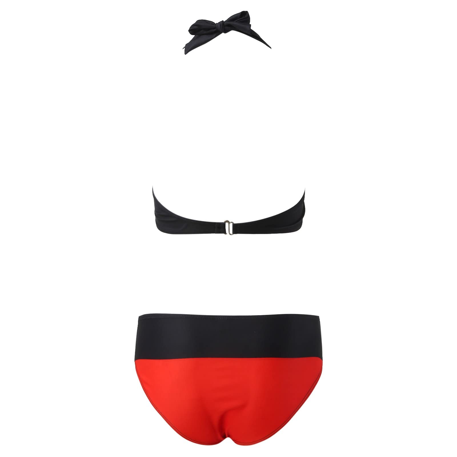Damskie Zestawy Bikini Z Wysokim Stanem, Dwuczęściowy Strój Kąpielowy, Przednim Węzłem, Miętowo-zielona, ​​XXL