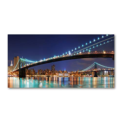 Fond de hotte verre sécurité trempé bleu New York 100x50