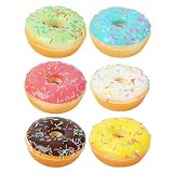 EXCEART フェイクドーナツ 6個セット 食品サンプル リアルな人工ドーナツ Pu製 お菓子模型 カラフル デザートモデル パーティー装飾 撮影小物 ショーウィンドウ展示 キッチンインテリア 食べられない観賞用