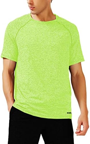 KOWSPORT Men’s T-Shirts Quick Dry Running T-Shirt for Men Athletic Workout T Shirts for Men Size S-3XL(Fluorescent green-02 m)