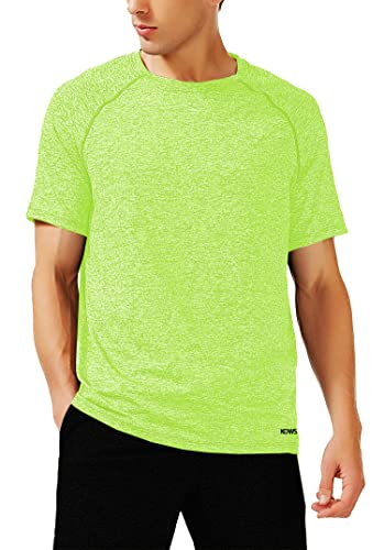 Kowsport Men’s T-Shirts Quick Dry Running T-Shirt For Men Athletic Workout T Shirts For Men Size S-3Xl(Fluorescent Green-02 M) #TOP3