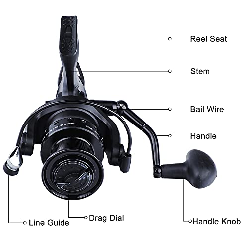 Image of Sougayilang Spinning Fishing Reel 12+1BB Metal Body Smooth Carp Spinning Reels for Saltwater Freshwater Fishing-BE5000