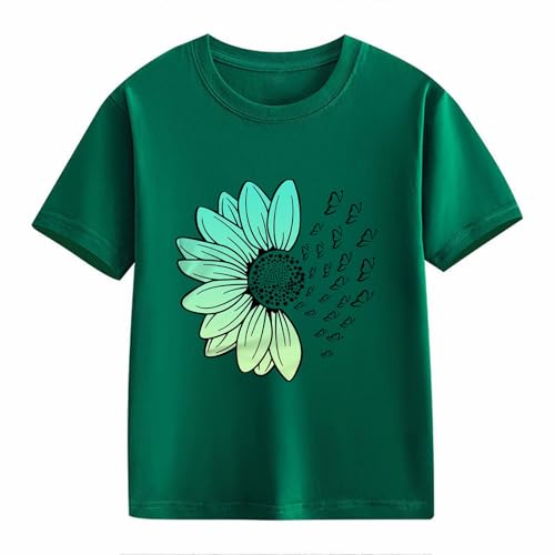 Kids Girls Tops Dandelion Graphic T-Shirts Short Sleeve Funny Inspirational Flower Tee Summer Casual Tops2