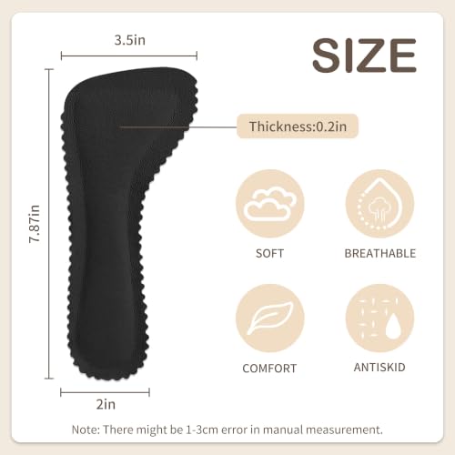 Image of SooGree Adhesive High Heel Insoles Women 3 /4 Cushioning Inserts, Anti-Slip Invisible Slim Inserts Liners Ball of Foot & Arch Support Insoles Sponge Leather Relieve Pain (4 Pairs Black)
