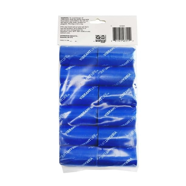 Dog Waste Bag Refills, Blue, 360 Count - These Convenient Waste Bags Fit Inside Standard Size Waste Bag Dispensers That You Can Clip To Your Keys, Bag, Or Pants