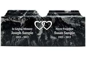 Custom Engraved Ebony Urn for Two - Shared Compartment