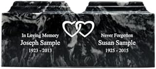 Custom Engraved Ebony Urn for Two - Shared Compartment