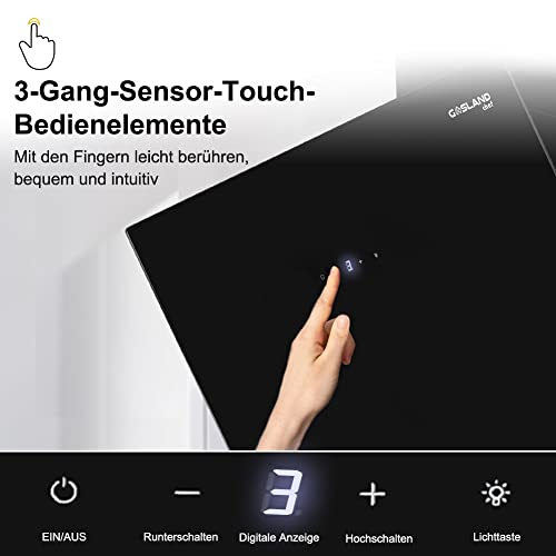 Gasland-Chef-AR60BS-Campana-Extractora-Decorativa-60cm-Campana-Extractora-de-Pare-Cocina-Inclinada-600-mh-3-Velocidades-de-Exrtaccion-Tacto-del-Sensor-Negra