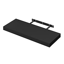 WOLTU Mensola da Muro Rettangolare Scaffale Libreria a Parete Decorazione per Cameretta Ufficio Porta CD, Dvd in Legno Nero 60cm RG9319sz-b