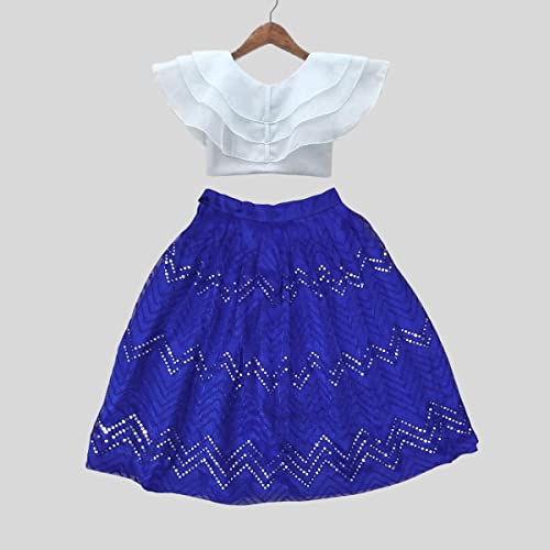 Image of E-SQARE Kids Girls Georgette Silk Digital Printed Ethnic wear Lehenga Set