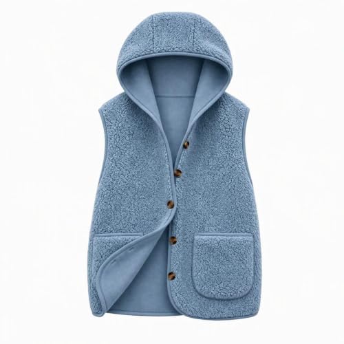 Womens Sherpa Fleece Vest Lightweight Button Sleeveless Jackets Waistcoat - image 5