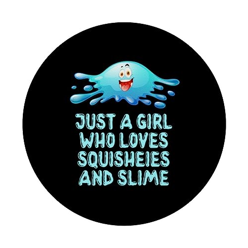 Just A Girl Who Loves Squisheies And Slime PopSockets Swappable PopGrip, Black - Image 3
