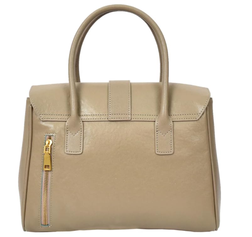 Serena Bolso de Mano de Piel Auténtica para Mujer, Estilo Médico Clásico con Herrajes Dorados