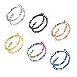 Healvian 6Stücke Nasenringe Piercing Hypoallergene Nasenclamps Farben für Damen Herren für Täglichen Gebrauch Besondere Anlässe