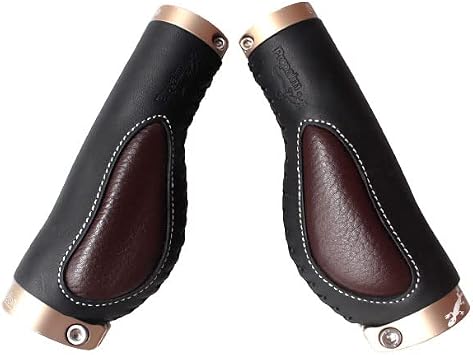 1900LEO Hand-Made Ergonomic Leather Gel Bike Bicycle Handlebar Grips