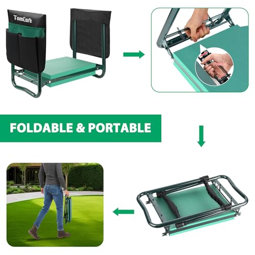 image for TomCare Garden Kneeler and Seat 10.64” Wider Larger Soft Kneeling Pa