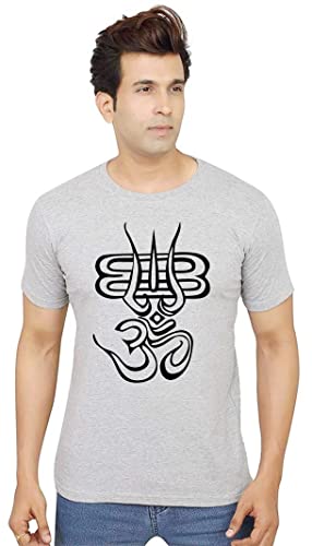 Image of Men's Black T-Shirt with Om Symbol Print, 100% Cotton