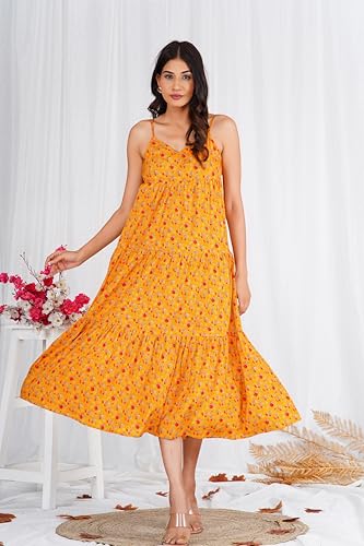 Robe jaune fleurie Elizabeth design raffiné et coupe longue d'exception - 6
