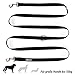 KURI PAI® Komfortable Hundeleine 3m | Verstellbare Hundeleine große Hunde | Bambusviskose | Strapazierfähig und weich | Perfekt für alltägliche Spaziergänge | L (2.5cm Breit) - Schwarz