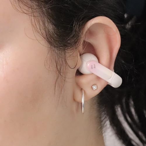 Image of HAVIT OpenBUDS TW980 On Ear Headphones, Beige, Wireless Bluetooth Gaming Music Headphones, Open-Ear Clip Design, Noise Cancellation for Voice Calls, 6.5 Hours Battery Life