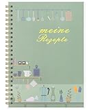 ZXHQ Rezeptbuch zum Selberschreiben A5 – mit Inhaltsverzeichnis & Schutzcover, Deutsch, 126 Seiten, 2-Seiten-Layout pro Rezept – DIY Koch- & Backbuch zum Ausfüllen - Salbeigrün