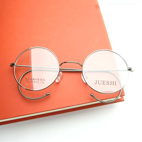 Image of Vintage Gunmetal Round Glasses 46mm Flexible Optical Metallic wire Spring Frame