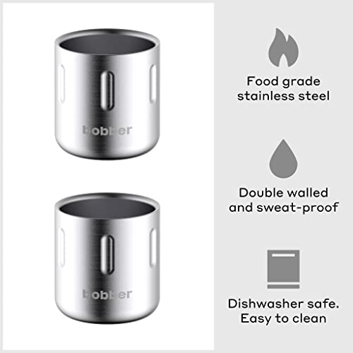 Bobber Shot - 3.4 Oz (100Ml) Stainless Steel Double Walled Espresso Cups - Set Of 2 Heat Resistant Non Insulated Metal Coffee Cups With Gift Box (Matte) #TOP1