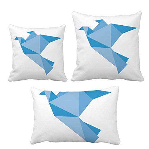 Housse de coussin origami pigeon bleu DIYthinker pour canapé - 2